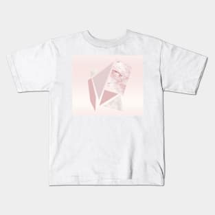 Abstract rough cut stones - rose gold strawberry fields Kids T-Shirt